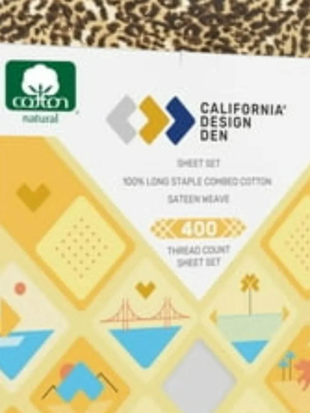 BNIB California Design Den Full 400 Cotton Count Leopard Sheet Set DISCONTINUED